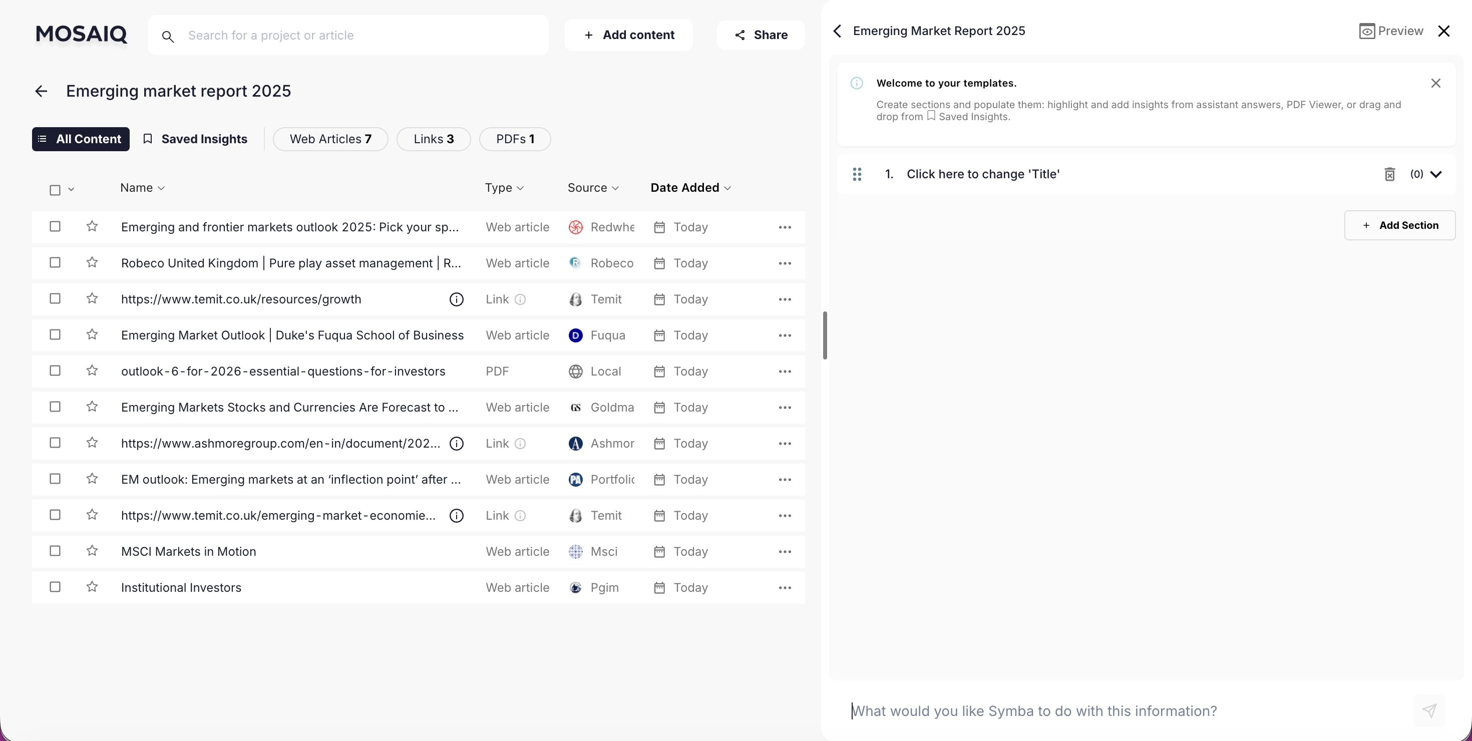 Template feature iteration 1